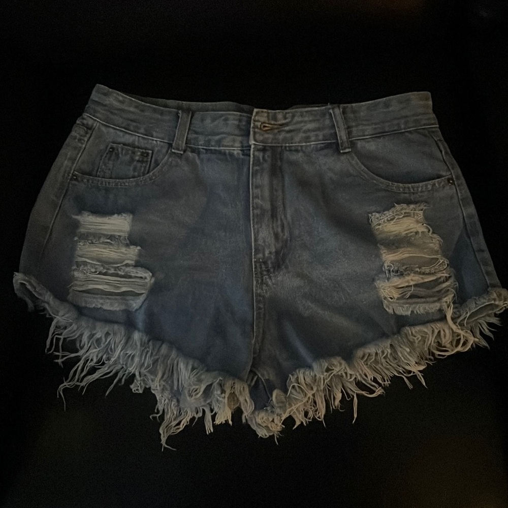 Light blue distressed Jean shorts size 44. Purchased from Shein.